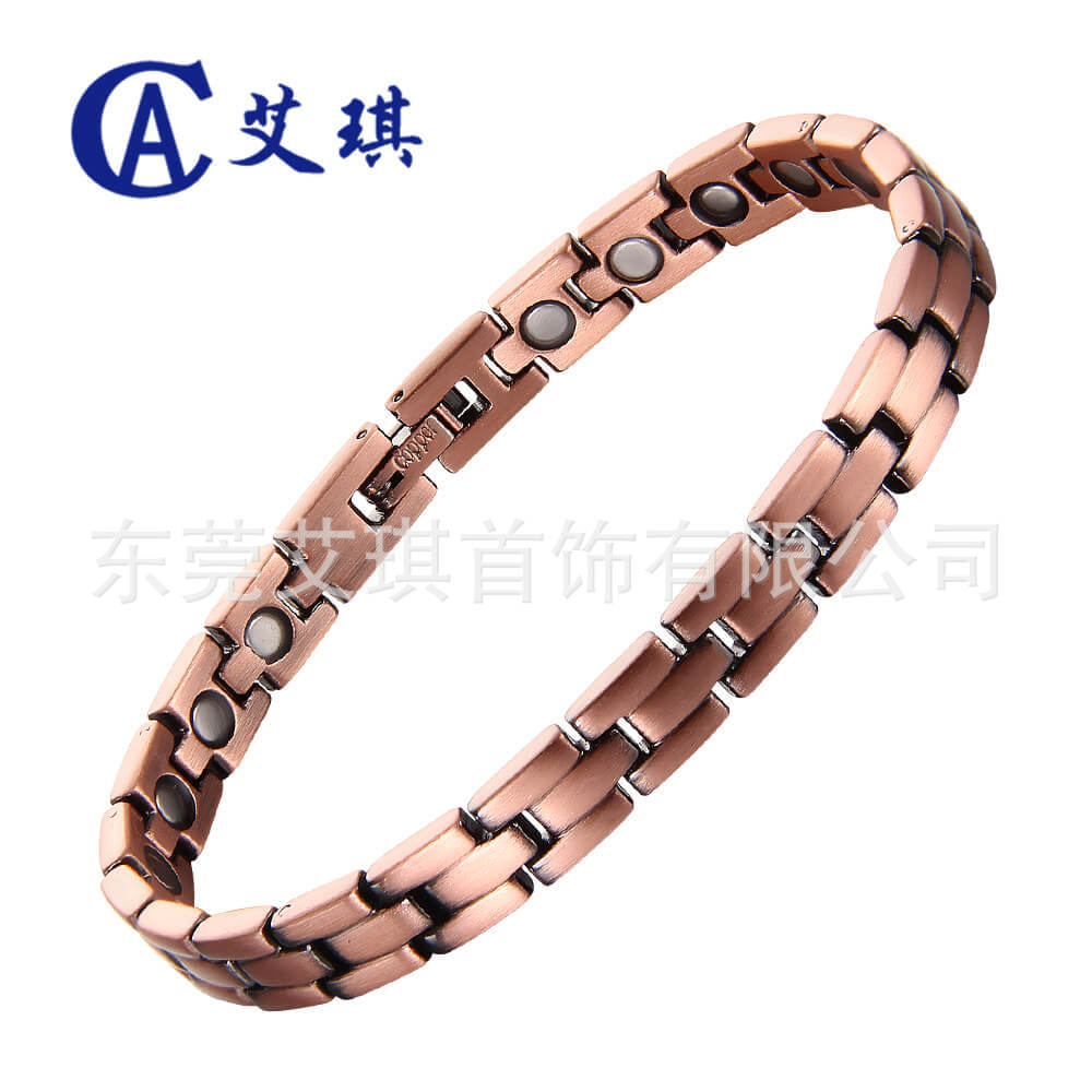 Spot Wholesale Red Copper Bracelet Simple Retro Magnet Red Copper Bracelet Men's Magnetic Copper Bracelet Hand Jewelry