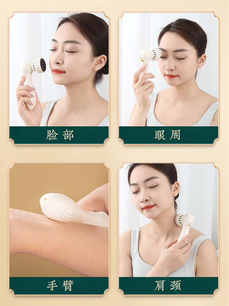 Bian Stone Moxa Roller Stick Facial Massage Tool Handheld Moxibustion Jar Rolling Home Use 0.3KG in use