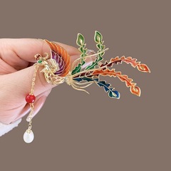 国潮の優雅な鳳凰のブローチの気質の流蘇の新型の胸の花の女性の高級感の古風な漢服のチャイナドレスはピンを飾ります。