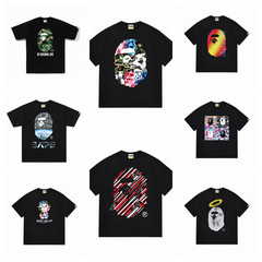 2025年夏新作 クロスボーダー メンズカジュアル 万能 ラウンドネック カジュアル プリントTシャツ 男女兼用 カップル向け ゆったり 半袖