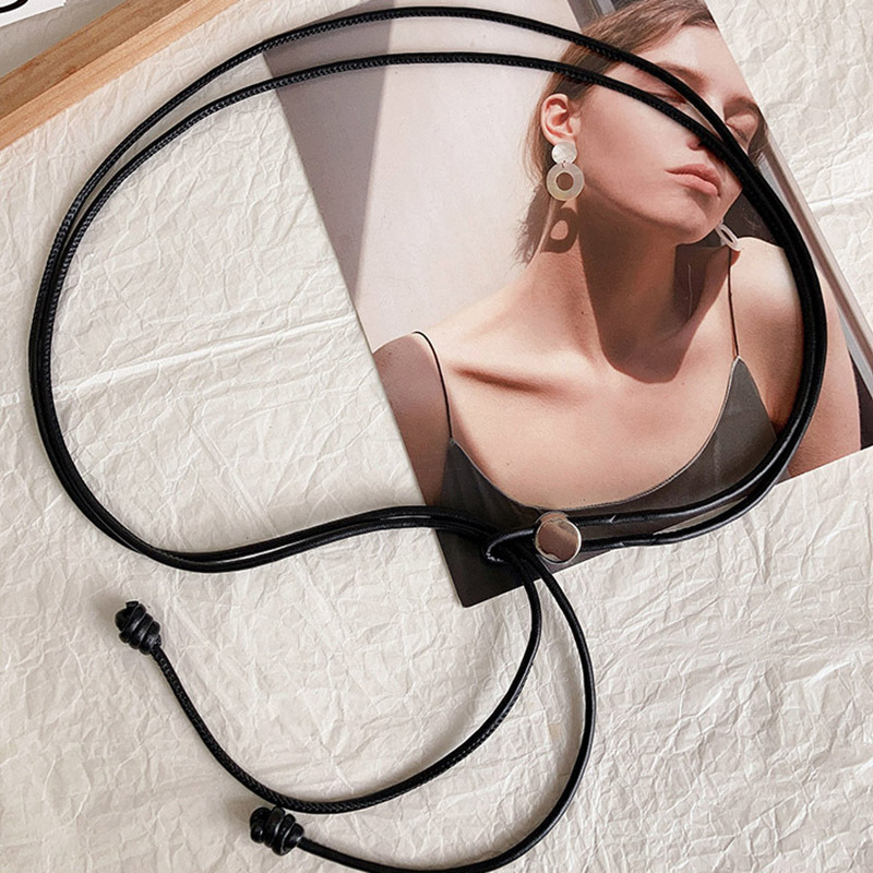2024 New Leather Rope Thin Belt Women's Summer Dress Shirt dress Decoration All-match Long Waist Rope Accessories 2024 New Leather Rope Thin Belt Women's Summer Dress Shirt dress Decoration All-match Long Waist Rope Accessories