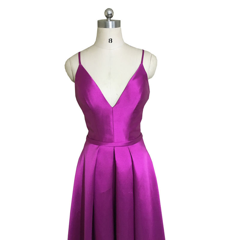 El Comercio exterior europeo y americano Amazon AliExpress deseo vestido de noche sexy Correa sin espalda simple satén vestido personalizable image 2