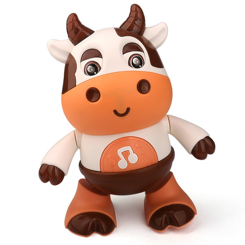 Singing and dancing cute cow, music, light, swinging and dancing robot electric doll, baby and children's toys