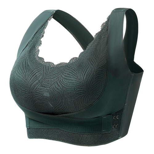 Lace beauty back cross motion side-fastener anti-transparency latex cup wire-free bra for women seamless top underwear women