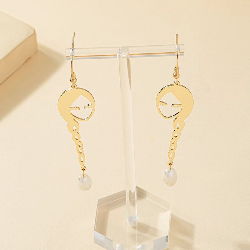 Simple Style Printing Alloy Plating Women's Drop Earrings display picture 4