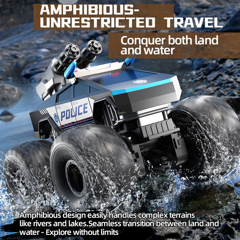 jjrc cross-border amphibious four-wheel waterproof remote control rotating stunt car big foot climbing off-road vehicle children‘s toys