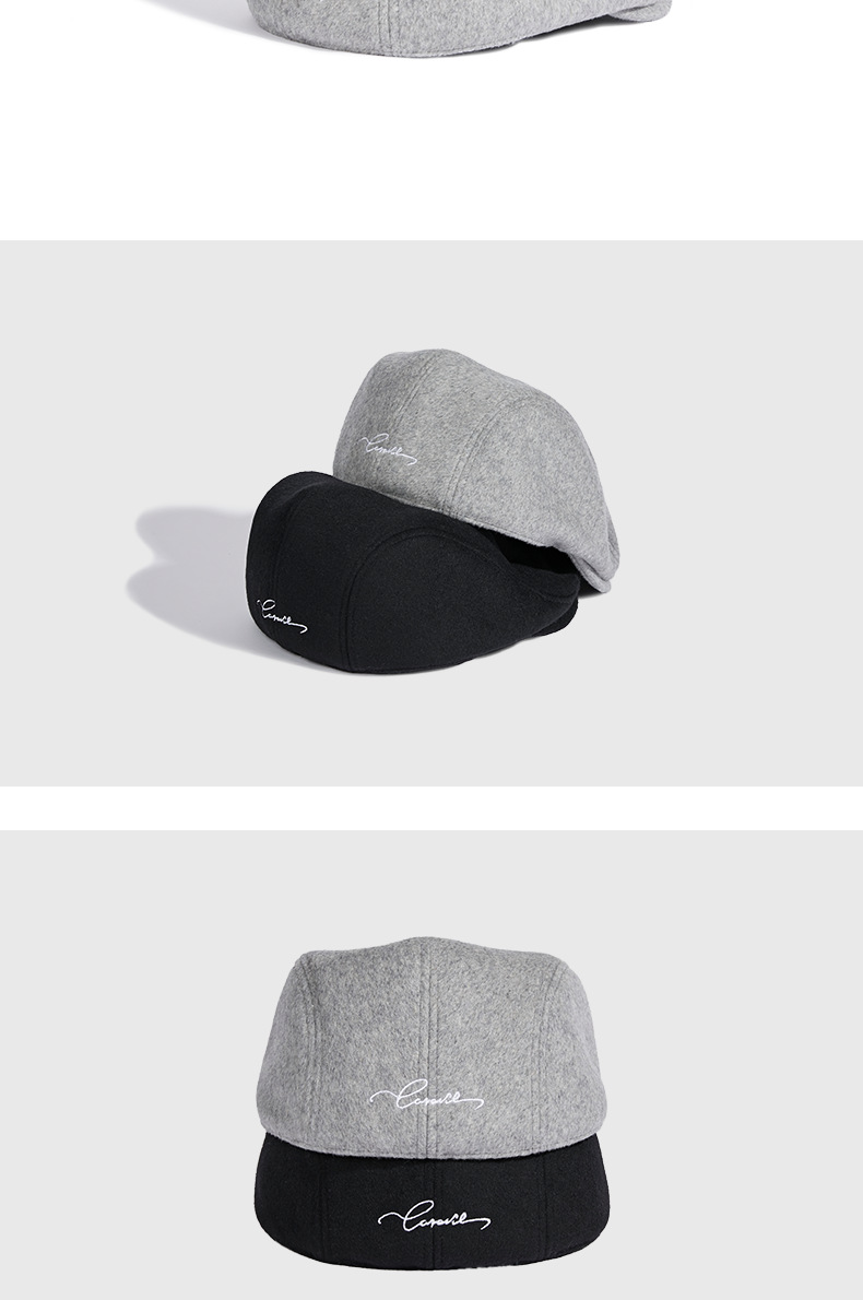 Autumn and Winter Korean Edition Beret Men's Wool Casual Artist Simple Bud Hat Trend_voghion.com