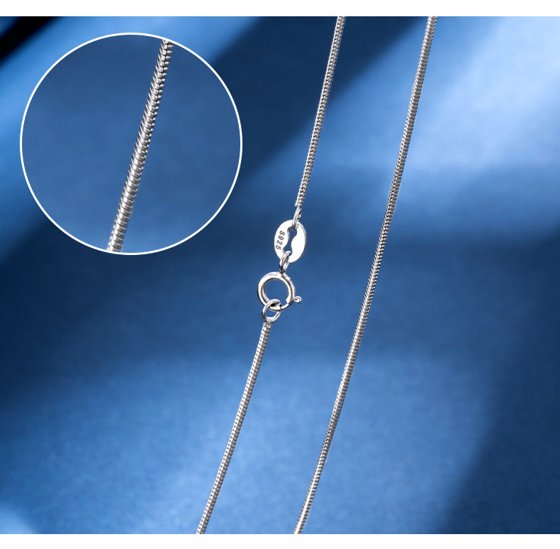 925 Sterling Silver Material Geometric Pattern 1 Piece 925 Sterling Silver Geometric 925 Sterling Silver Melon Seeds Chain Cable Chain Box Chain Chain Necklace