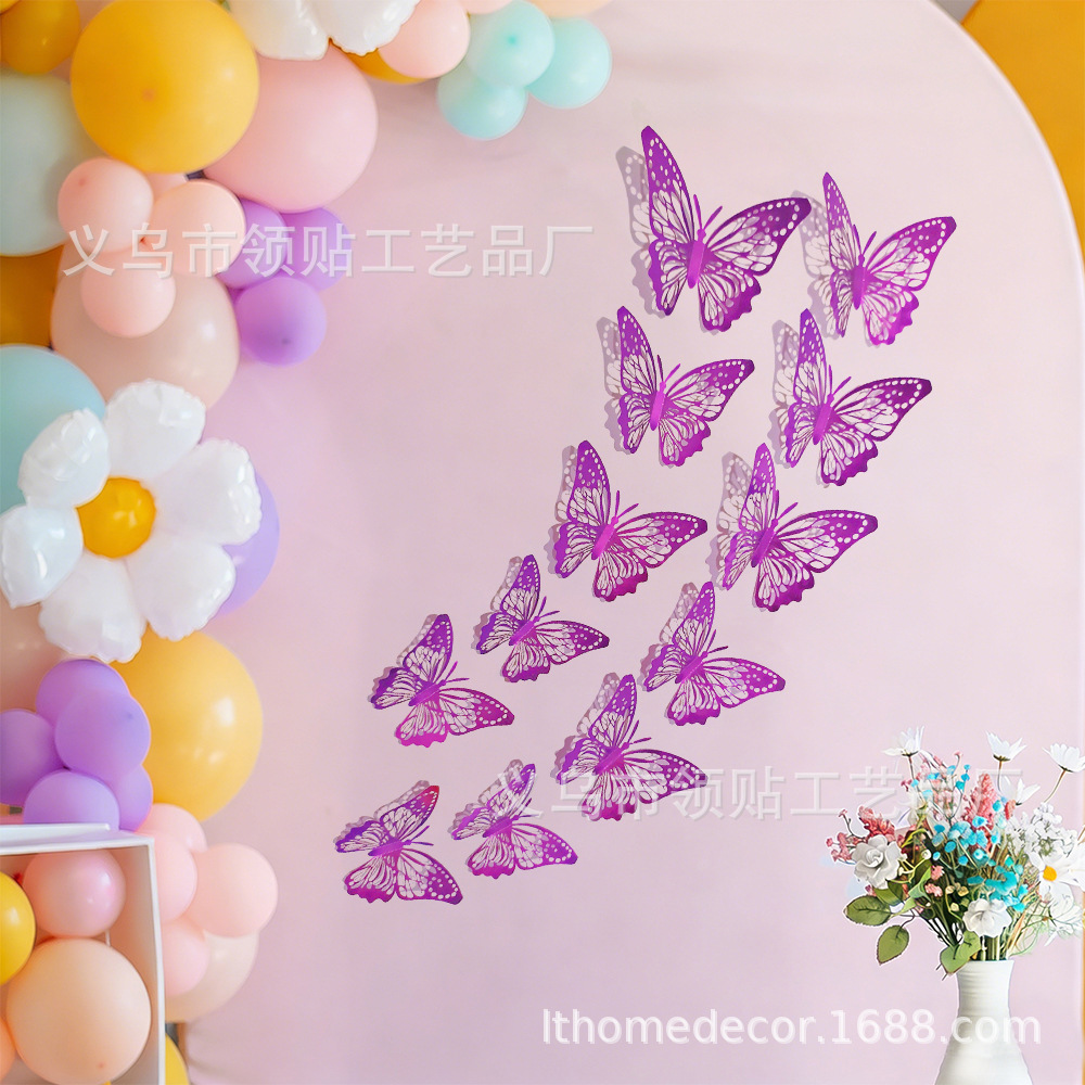 Lthd029 mariposas volando mariposas tridimensionales filmando accesorios, embellecimiento del hogar, decoración de fiestas, decoración de cumpleaños