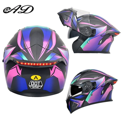 Helmets for All Seasons, Electric – Motosiklet kaskı (dəbilqə) - newly-upgraded-taillight-model-purple-phantom-hd-mirror-m54-56-head-circumference