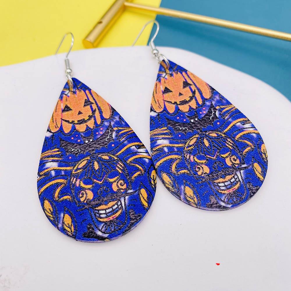 Fashion Pumpkin Letter Water Droplets Pu Leather Women's Earrings 1 Pair display picture 3