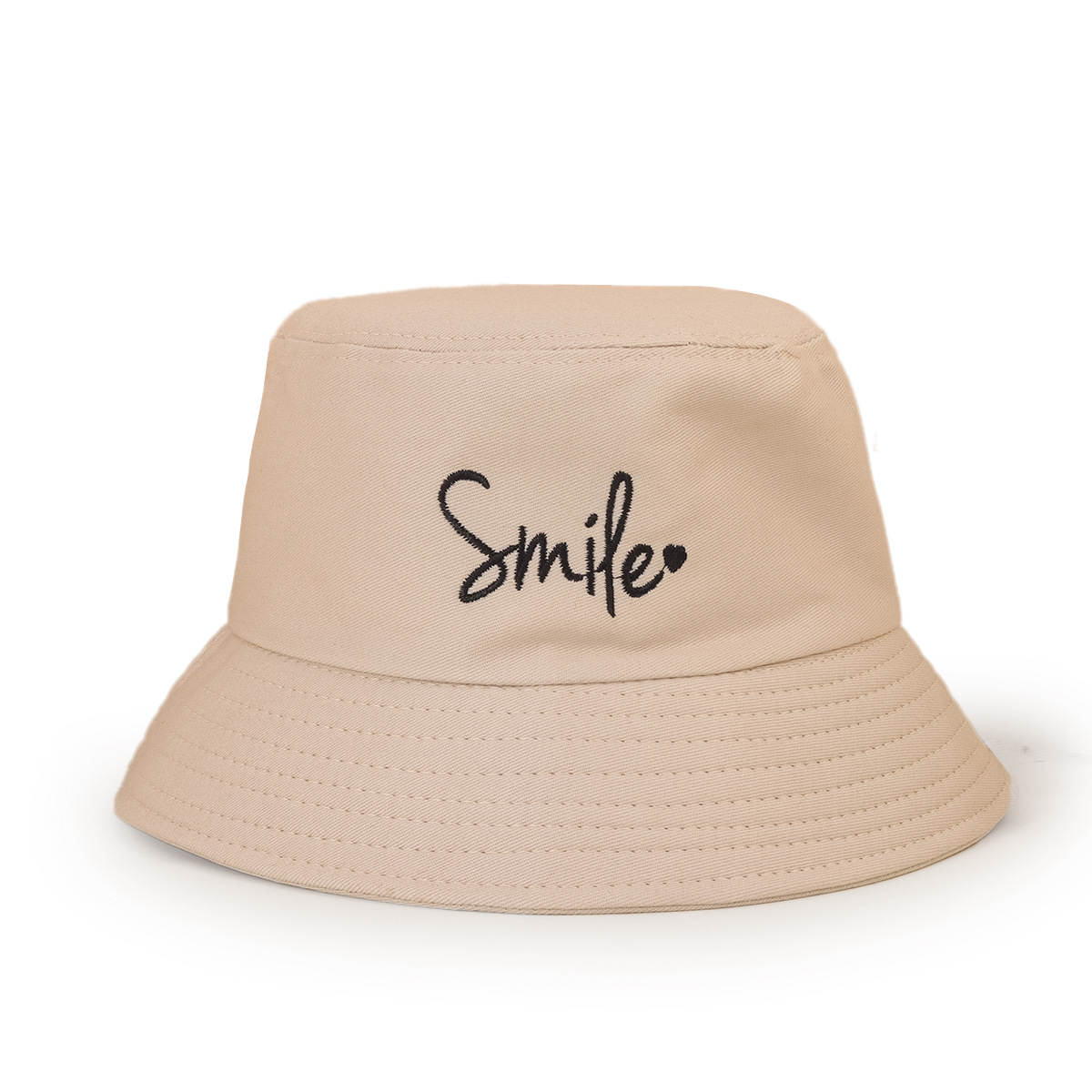 Korean Style Cute Embroidered Letter Heart Wide-brimmed Sun-shading Basin Hat display picture 7