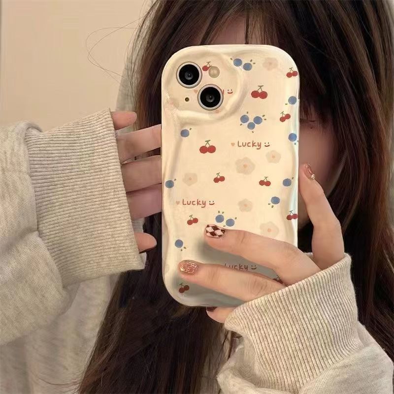 Cherry Flower iPhone16/15ProMax Mobile Phone Case Apple 13/12/11 All-inclusive XS/XR/X Niche