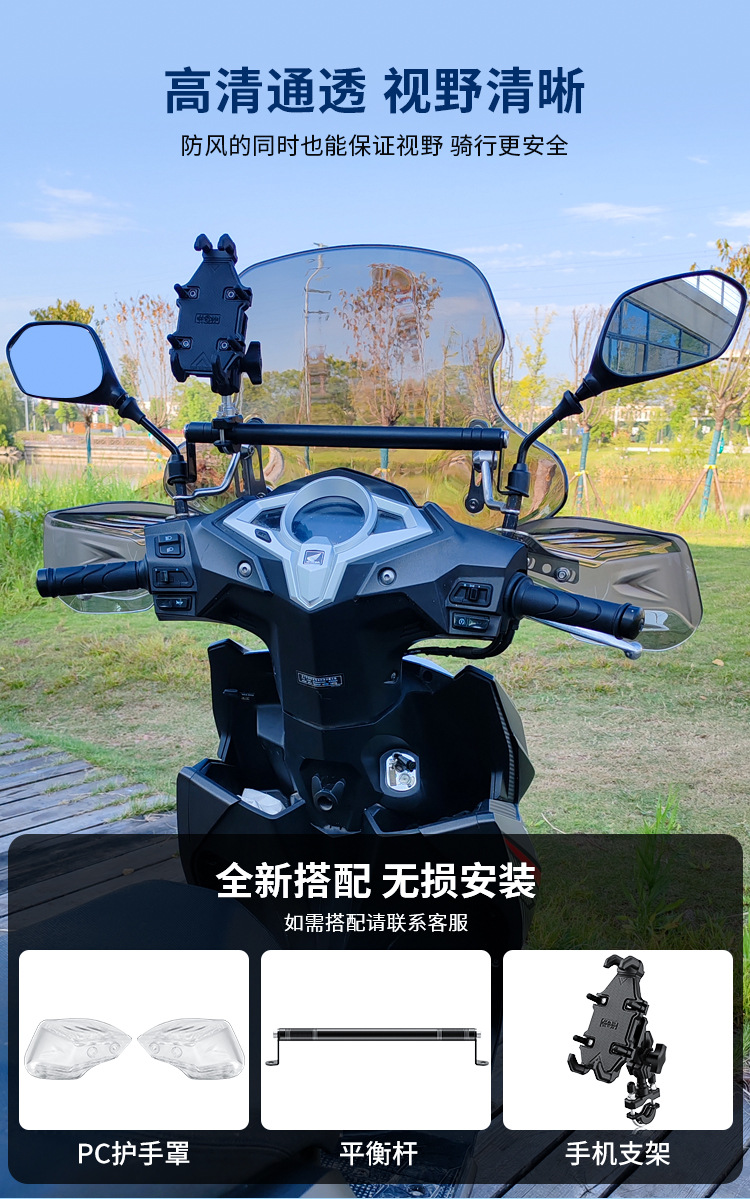 Applicable to Xindazhou Honda RX125 Rift Blade NS125RX Front Windshield PC Glass Windshield Modified Parts