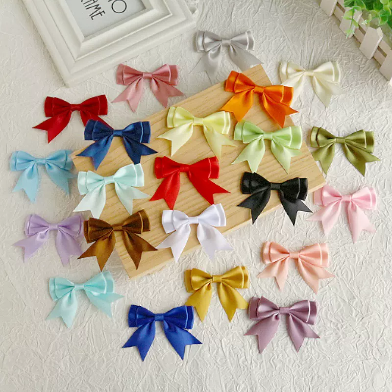 现货双层燕尾蝴蝶结  2.5cm涤纶带发饰领结服装辅料diy丝带蝴蝶结