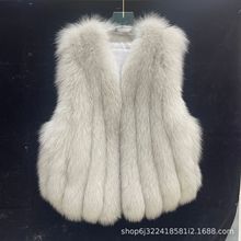 娇养韩女’芬兰进口saga狐狸毛短款皮草马甲背心坎肩冬