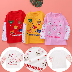 miki童裝日系潮牌春季新款長袖T恤卡通五熊五兔男女童T恤代發
