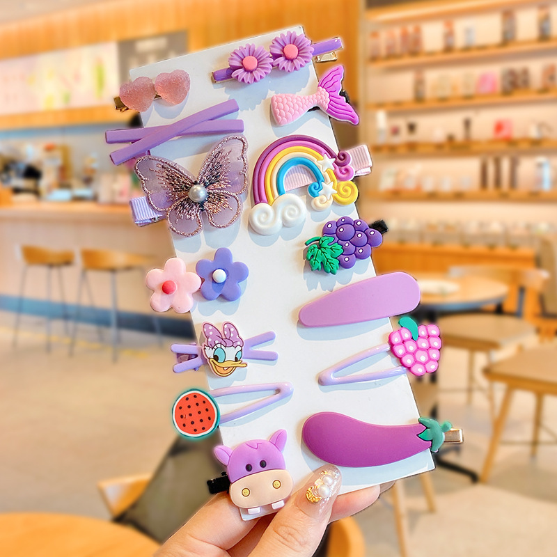 1# purple bow fruit 14-piece set