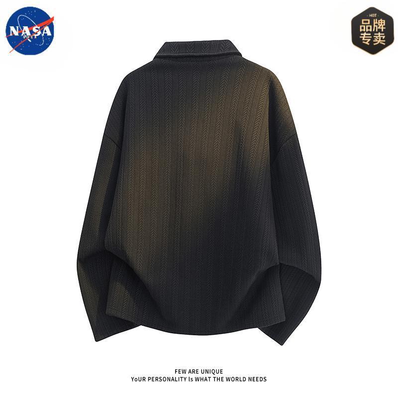 NASA品牌POLO衫卫衣男款2025秋季潮牌高级感翻领休闲内搭长袖上衣|undefined