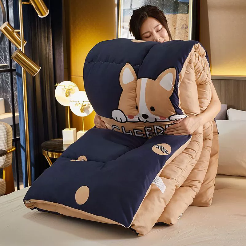 Утолщенное зимнее одеяло с теплым стеганым наполнителем, подходит для всех сезонов, хлопковое одеяло для весны и осени, односпальное или двуспальное студенческое общежитие Lingyue.