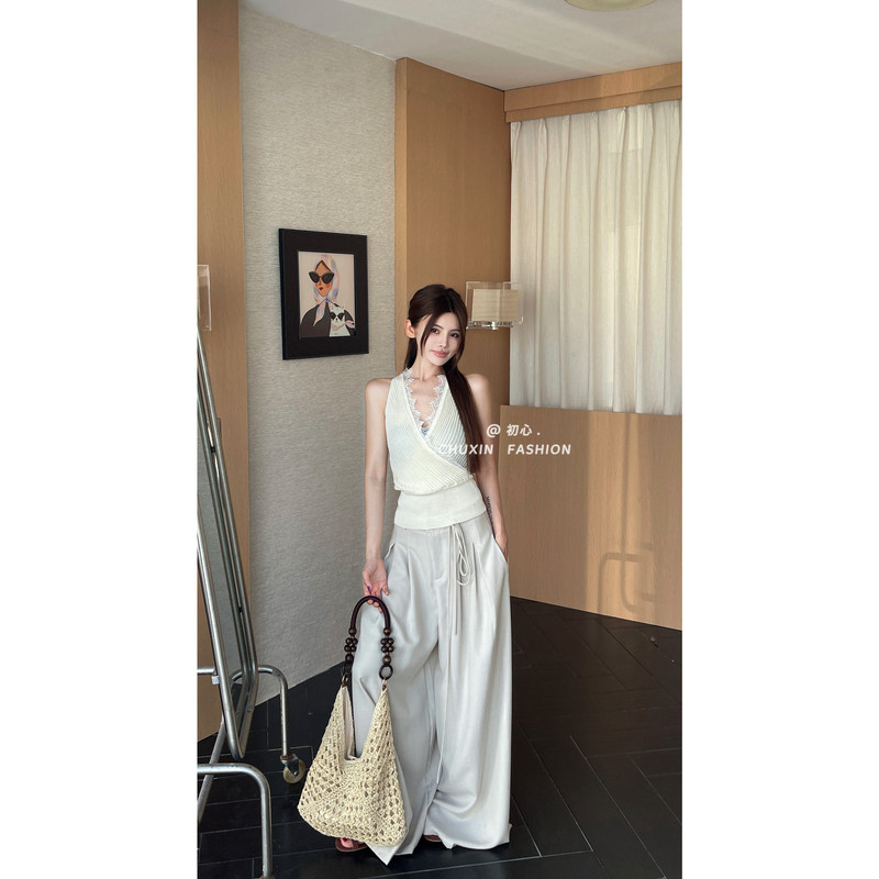 .X Beginner's Choice - Easy to Wear Online ~ Korean Style Pure Desire Lace Cross V-Neck Knitted Vest (Vest Sold Separately) Cx2353 .X Beginner's Choice - Easy to Wear Online ~ Korean Style Pure Desire Lace Cross V-Neck Knitted Vest (Vest Sold Separately) Cx2353