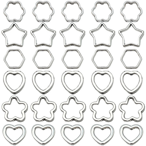 DIY jewelry accessories hollow heart pentagon star hexagon small hole beads alloy connectors bracelet necklace spacer beads