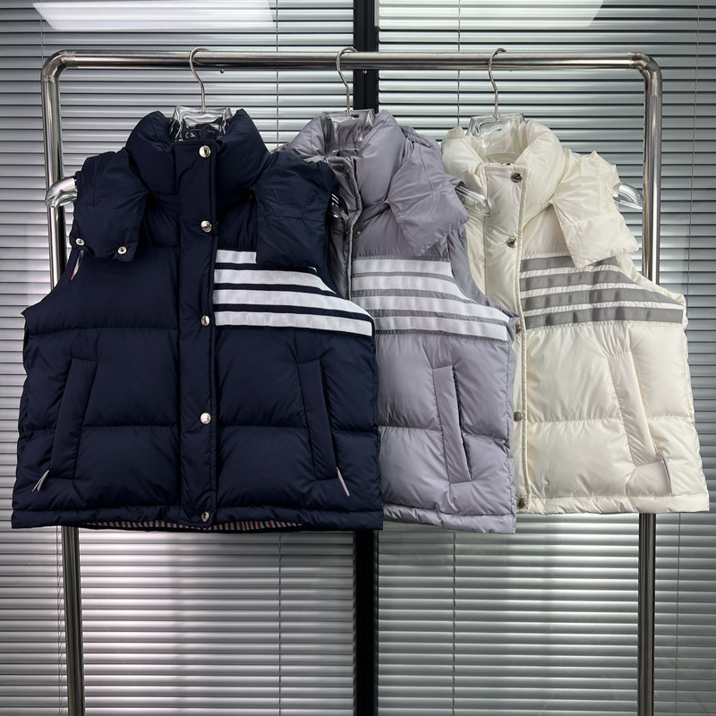 Tb down Jacket New Style Chest Four-Bar Four-Bar Vest down Jacket Women's New 90 White Duck down Detachable Hood Tb down Jacket New Style Chest Four-Bar Four-Bar Vest down Jacket Women's New 90 White Duck down Detachable Hood