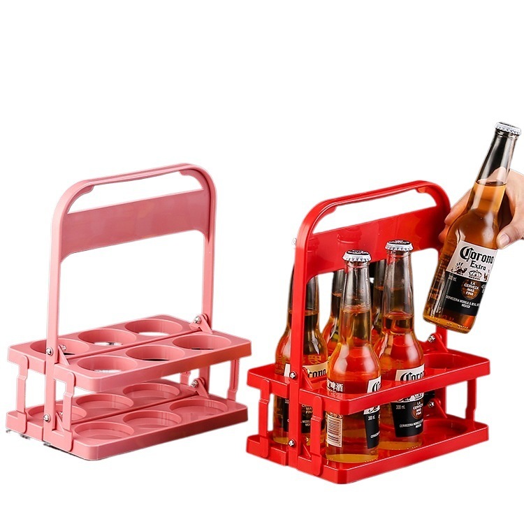ビールキャリーラック、ポータブルワインキャリア、折りたたみ式ボトルキャリア、ポータブルバーワインバスケット、ハーフドースワインラック|undefined