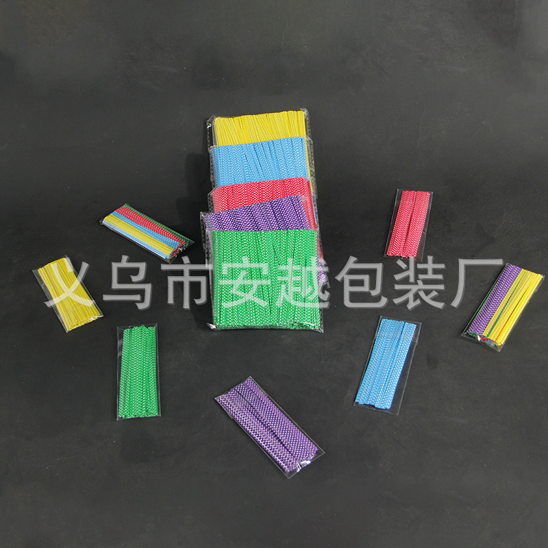 En stock Alambre de lazo al por mayor de oro y plata color lazo de alambre lazo de pan de alambre caramelo cinta de lazo vinculante cinta de lazo embalaje bolsa de lazo de sellado