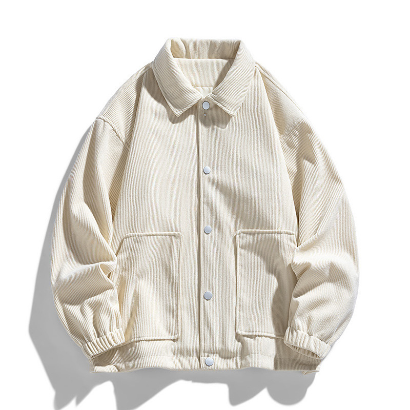 Spring and Autumn Tooling Hooded Jacket Coat New Corduroy Japanese Retro All-match Trendy Top Fashion Lapel