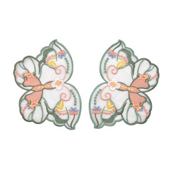 新款 輕薄網紗時尚蝴蝶刺繡布貼 漢服童裝裝飾蝴蝶補丁輔料