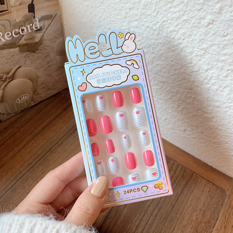 Niños parches de uñas super lindas chicas lindas usan pegatinas de dibujos animados de uñas seguras desmontables parches de uñas al por mayor image 146