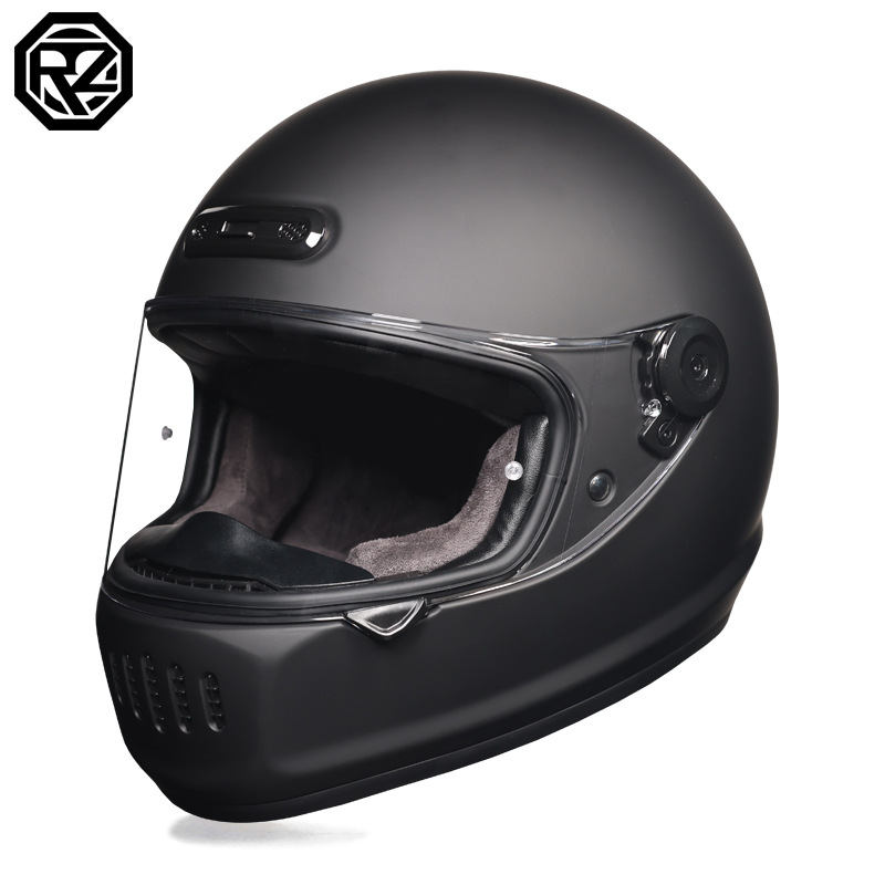 Orz Motocicleta Retro Casco completo Hombre Invierno Personalidad Cool Mujer Nacional Tendencia Crucero Coche Retro Casco Cuatro estaciones Universal