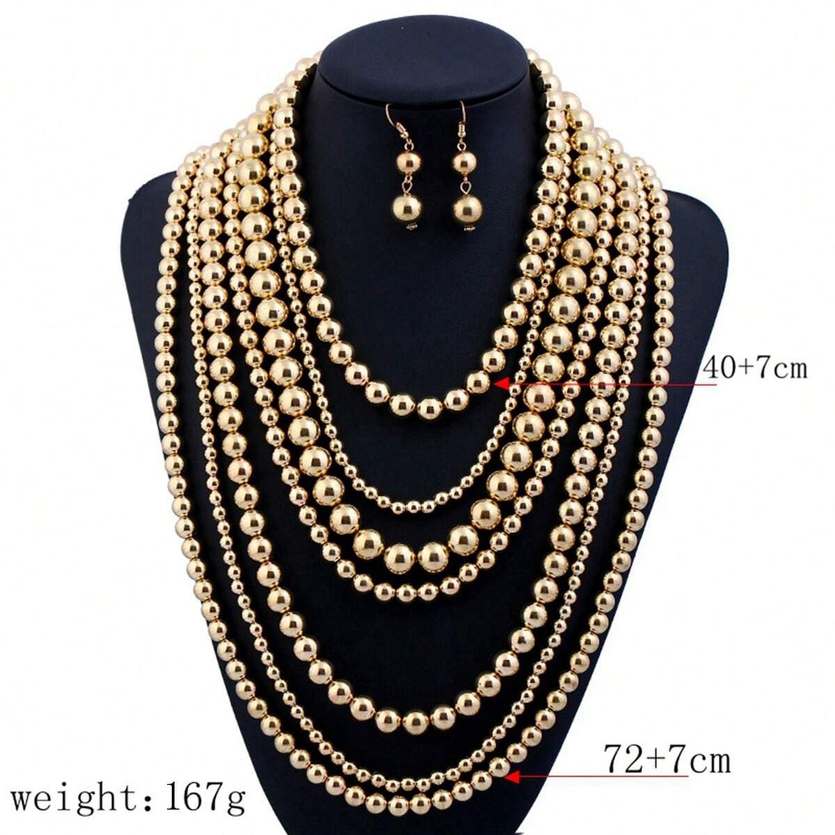 1 Set Quantity Exaggerated Simple Style Round CCB Beaded Unisex Jewelry Set