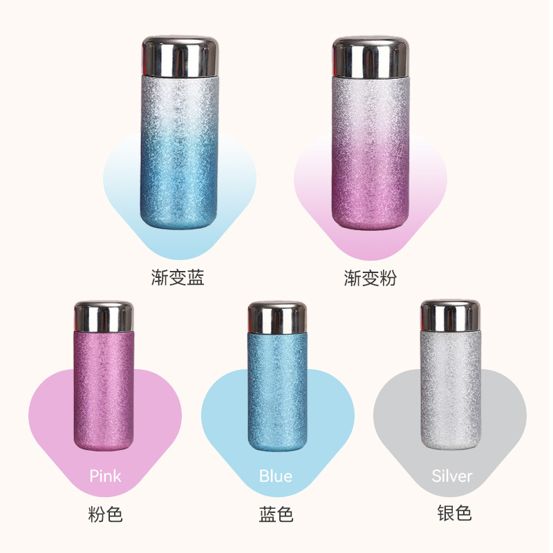 Cross-border titanium-coated double-layer vacuum thermos cup food-grade antibacterial mini pocket cup portable accompanying household water cup