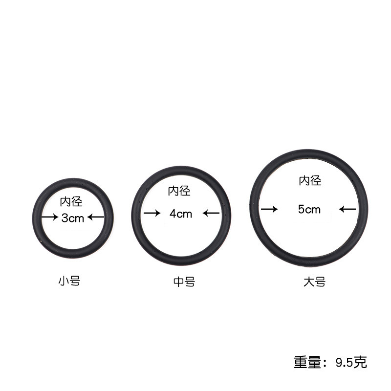 Silicone Triple-Ring Delay Cock Ring, Manual Non-Vibrating Stamina Ring for Men — detail image 1