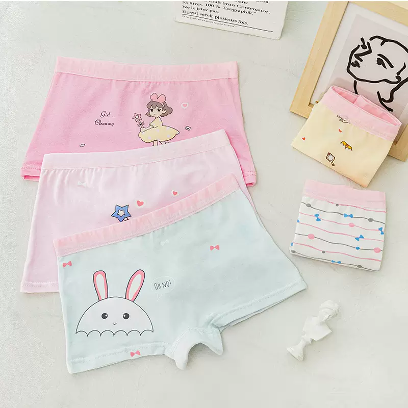 儿童内裤女纯棉A类不夹pp薄款透气四季卡通短裤批发外贸源头工厂