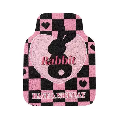 Universal Foot Pad – non-slip wear-resistant easy-care mat - checkered-heart-black-rabbit-5065-1-piece-of-wire-circle-front-row