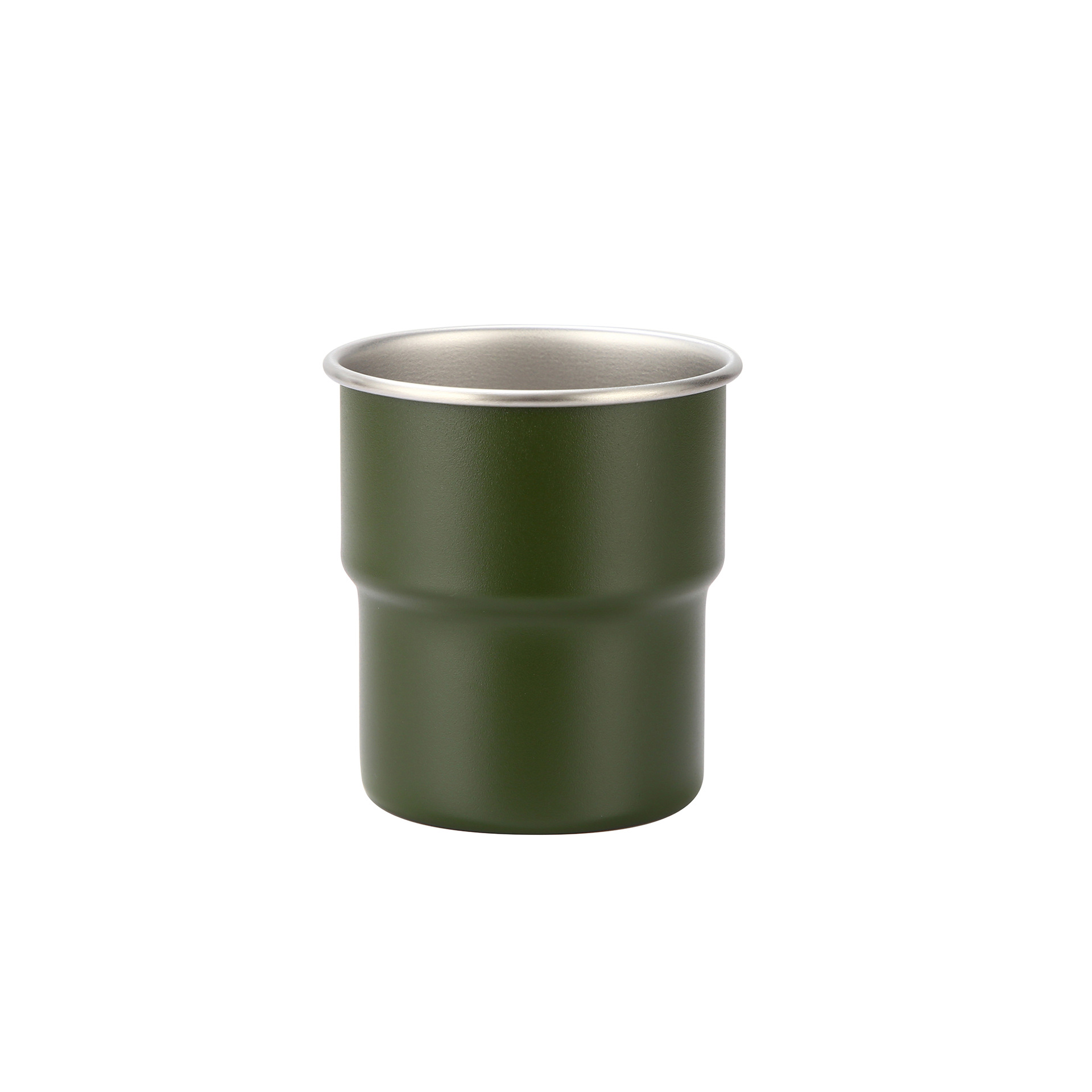 Taza de acero inoxidable para acampar al aire libre con grabado, taza de café 304, taza de agua estilo escalonado, taza portátil de una sola capa, portátil y práctica.