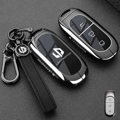 Suitable for Zero Running Key Cover T03 C11 Special Key Cover S01 C01 Key Bag Protective Shell Buckle (Car key bag) - vinyl-zero-run-b-model-piano-black-rope-buckle