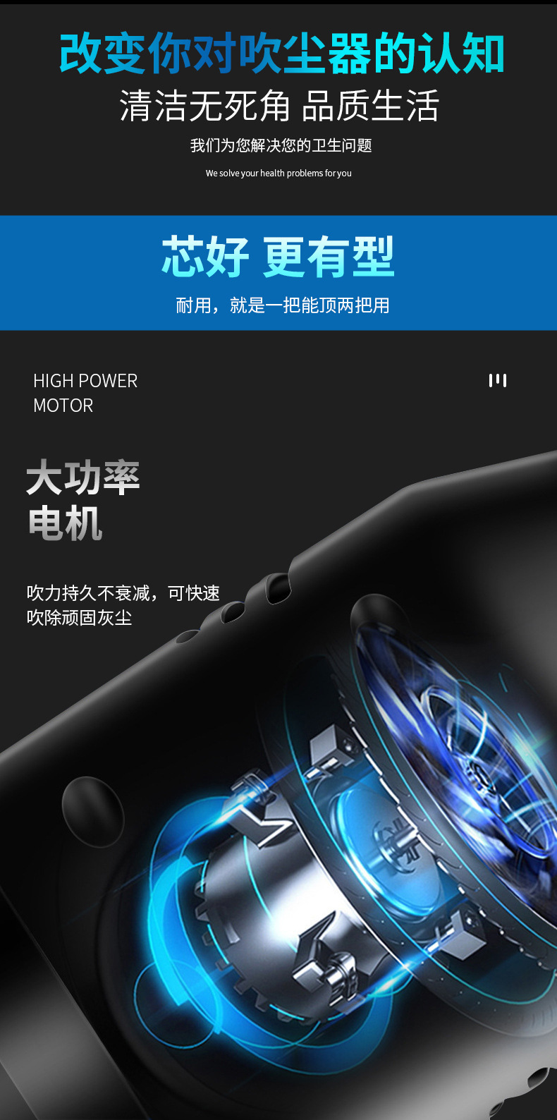 Cross-Border New Product Portable Dust Blower Multi-Functional Dust Remover Car Dust Blower Wireless Electric Outdoor Blower