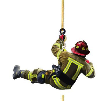 Navidad bombero colgante árbol de Navidad decoración acrílica creativa de incendios perimetrales adornos de automóviles colgante image 9