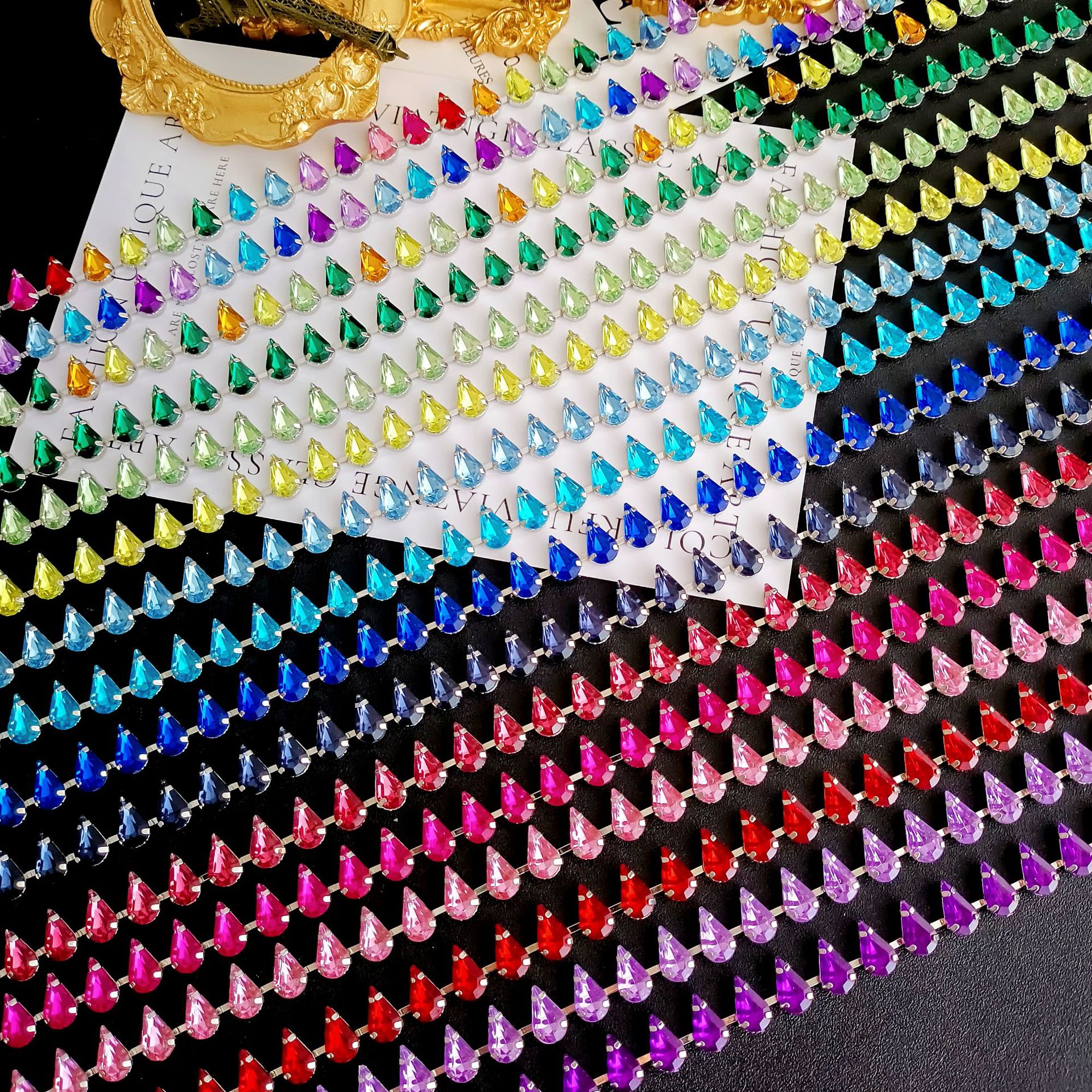 Glam Water Droplets Alloy Inlay Rhinestones Womenu0027S Necklace