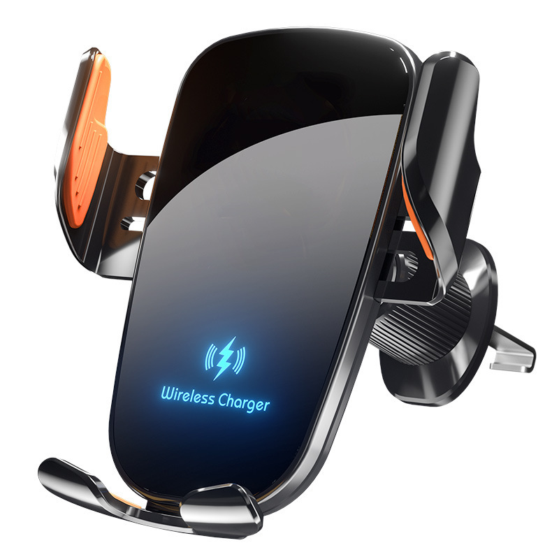 Car phone holder for air vent and dashboard, smart wireless charging car phone stand, automotive accessories holder, cross-border