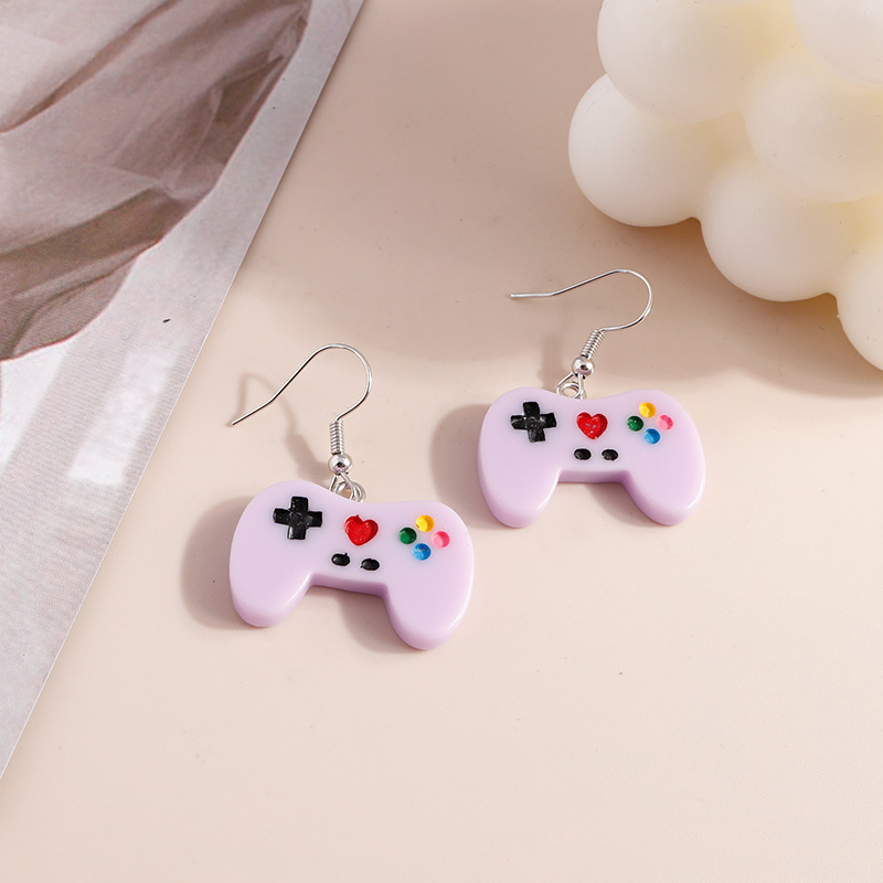 1 Pair Sweet Geometric Plastic Resin Drop Earrings display picture 3