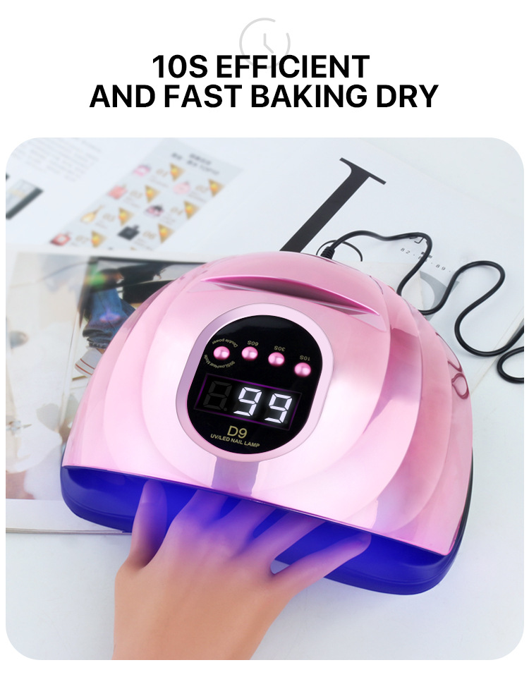 D9 Nail UV Lamp for Nail Salons, UV Nail Polish, Gel Nail Curing, Nail Dryer with Phone Holder Fast Drying.