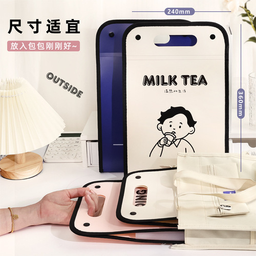 Portable accordion bag student test paper storage bag multi-layer accordion folder large capacity book bag vertical handbag
