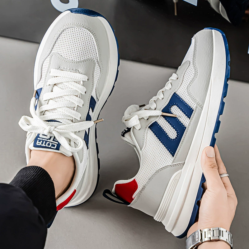 Мужские кроссовки 2025: Новинка зимы, дышащие, универсальные, повседневные, спортивные, для бега, на толстой подошве, для студентов и мужчин постарше