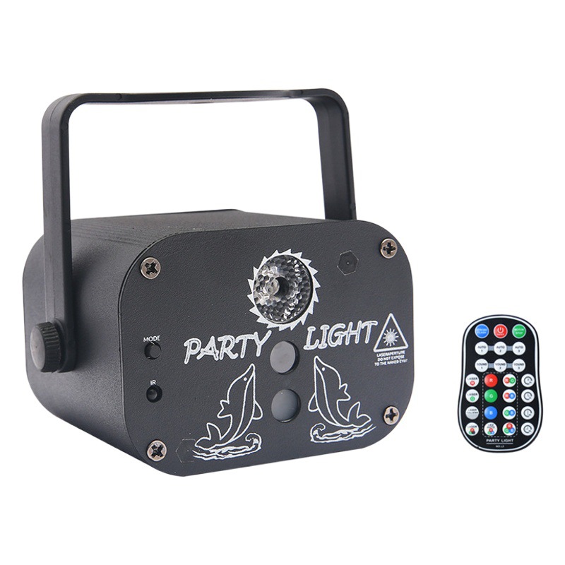 Mini luz de patrón láser de 2 orificios transfronteriza, carga USB, luz de cielo estrellado, luz de ambiente KTV, flash láser de fiesta