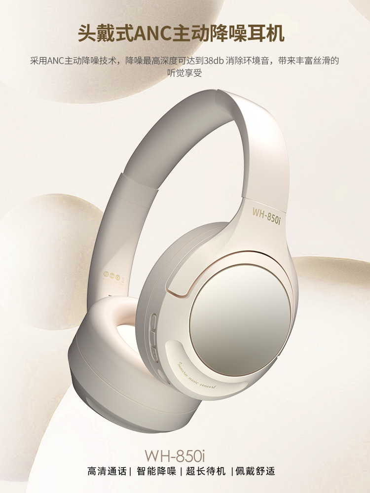 New special model Bluetooth ANC over-ear noise-cancelling headphones with ultra-long battery life wireless music gaming e-sports headphones